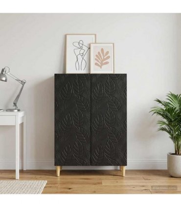 vidaXL Sideboard Black 66 x 34.5 x 90 cm Engineered Wood — V0672202744