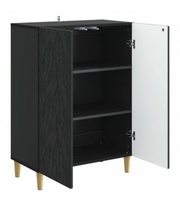vidaXL Sideboard Black 66 x 34.5 x 90 cm Engineered Wood — V0672202744