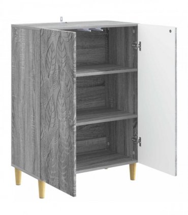 vidaXL Sideboard Grey Sonoma 66 x 34.5 x 90 cm Engineered Wood — V0672202745