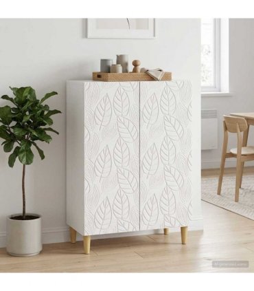 vidaXL Sideboard High Gloss White 66 x 34.5 x 90 cm Engineered Wood — V0672202746