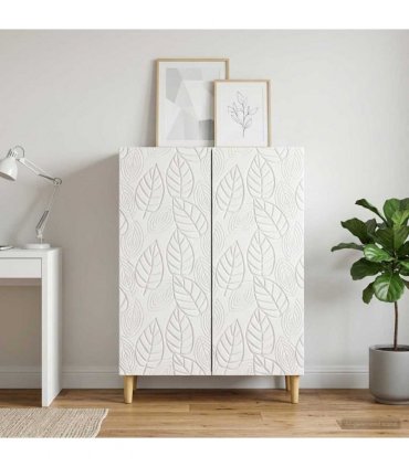 vidaXL Sideboard High Gloss White 66 x 34.5 x 90 cm Engineered Wood — V0672202746