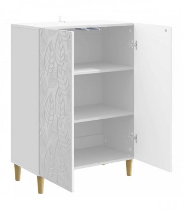 vidaXL Sideboard High Gloss White 66 x 34.5 x 90 cm Engineered Wood — V0672202746