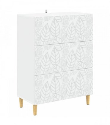 vidaXL Drawer Cabinet White 66 x 34.5 x 90 cm Engineered Wood — V0672202756