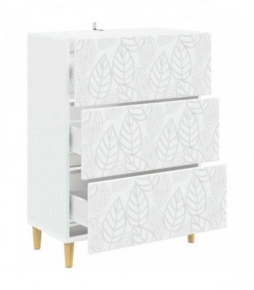 vidaXL Drawer Cabinet White 66 x 34.5 x 90 cm Engineered Wood — V0672202756
