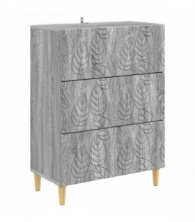 vidaXL Drawer Cabinet Grey Sonoma 66 x 34.5 x 90 cm Engineered Wood — V0672202757
