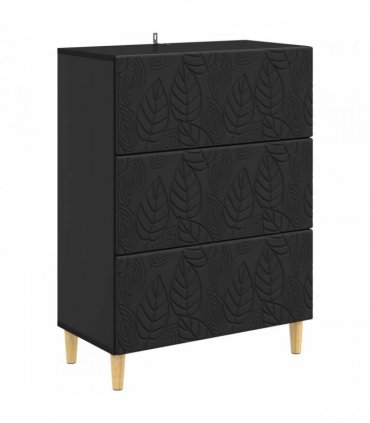 vidaXL Drawer Cabinet Black 66 x 34.5 x 90 cm Engineered Wood — V0672202758
