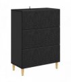 vidaXL Drawer Cabinet Black 66 x 34.5 x 90 cm Engineered Wood — V0672202758