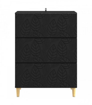 vidaXL Drawer Cabinet Black 66 x 34.5 x 90 cm Engineered Wood — V0672202758