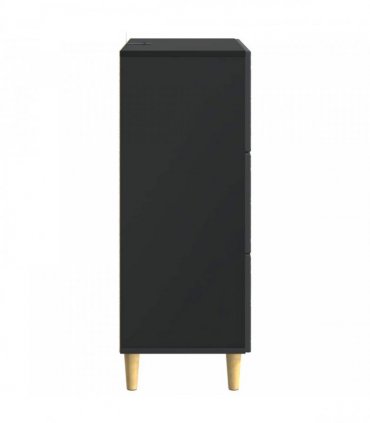 vidaXL Drawer Cabinet Black 66 x 34.5 x 90 cm Engineered Wood — V0672202758