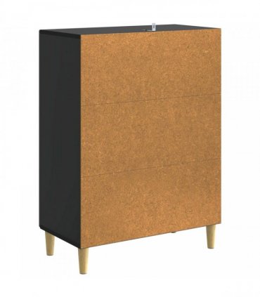 vidaXL Drawer Cabinet Black 66 x 34.5 x 90 cm Engineered Wood — V0672202758