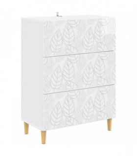 vidaXL Drawer Cabinet High Gloss White 66 x 34.5 x 90 cm — V0672202759