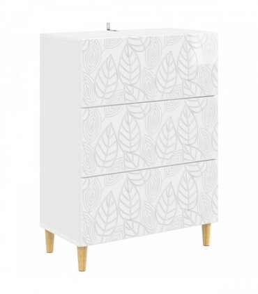 vidaXL Drawer Cabinet High Gloss White 66 x 34.5 x 90 cm — V0672202759