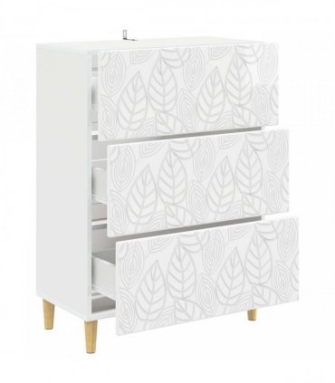 vidaXL Drawer Cabinet High Gloss White 66 x 34.5 x 90 cm — V0672202759