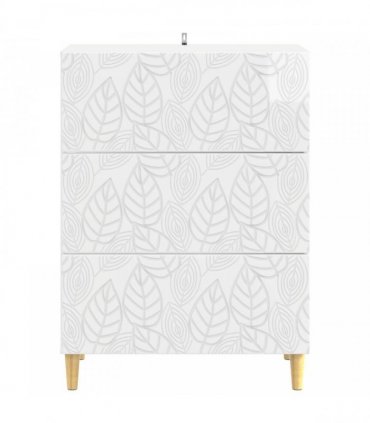 vidaXL Drawer Cabinet High Gloss White 66 x 34.5 x 90 cm — V0672202759