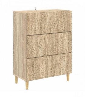 vidaXL Drawer Cabinet Sonoma Oak 66 x 34.5 x 90 cm Engineered Wood — V0672202760