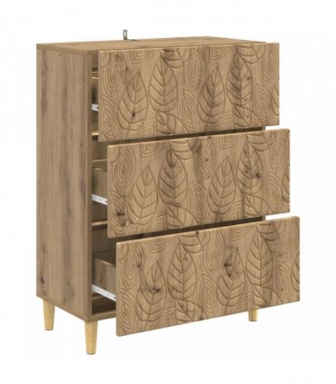 vidaXL Drawer Cabinet Artisan Oak 66 x 34.5 x 90 cm Engineered Wood — V0672202761