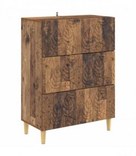 vidaXL Drawer Cabinet Old Wood 66 x 34.5 x 90 cm Engineered Wood — V0672202763