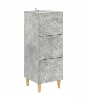 vidaXL Drawer Cabinet Concrete Grey 33 x 34.5 x 90 cm Engineered Wood — V0672202765
