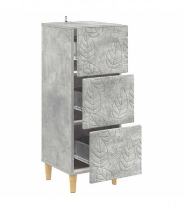 vidaXL Drawer Cabinet Concrete Grey 33 x 34.5 x 90 cm Engineered Wood — V0672202765