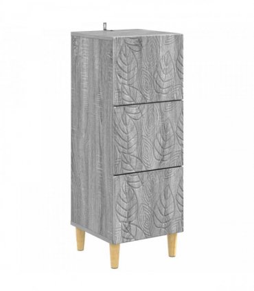 vidaXL Drawer Cabinet Grey Sonoma 33 x 34.5 x 90 cm Engineered Wood — V0672202766