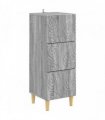 vidaXL Drawer Cabinet Grey Sonoma 33 x 34.5 x 90 cm Engineered Wood — V0672202766