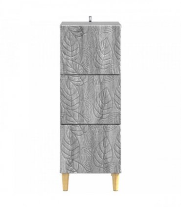 vidaXL Drawer Cabinet Grey Sonoma 33 x 34.5 x 90 cm Engineered Wood — V0672202766