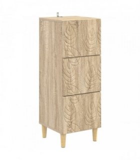 vidaXL Drawer Cabinet Sonoma Oak 33 x 34.5 x 90 cm Engineered Wood — V0672202767