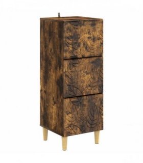 vidaXL Drawer Cabinet Smoked Oak 33 x 34.5 x 90 cm Engineered Wood — V0672202768