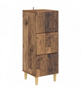 vidaXL Drawer Cabinet Old Wood 33 x 34.5 x 90 cm Engineered Wood — V0672202769