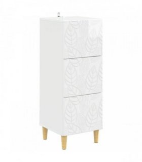 vidaXL Drawer Cabinet High Gloss White 33 x 34.5 x 90 cm — V0672202770