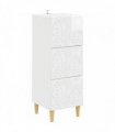 vidaXL Drawer Cabinet High Gloss White 33 x 34.5 x 90 cm — V0672202770