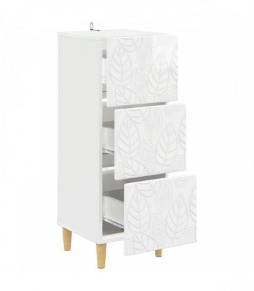 vidaXL Drawer Cabinet High Gloss White 33 x 34.5 x 90 cm — V0672202770
