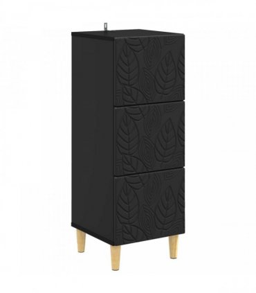 vidaXL Drawer Cabinet Black 33 x 34.5 x 90 cm Engineered Wood — V0672202771