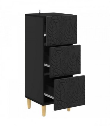 vidaXL Drawer Cabinet Black 33 x 34.5 x 90 cm Engineered Wood — V0672202771