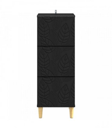 vidaXL Drawer Cabinet Black 33 x 34.5 x 90 cm Engineered Wood — V0672202771