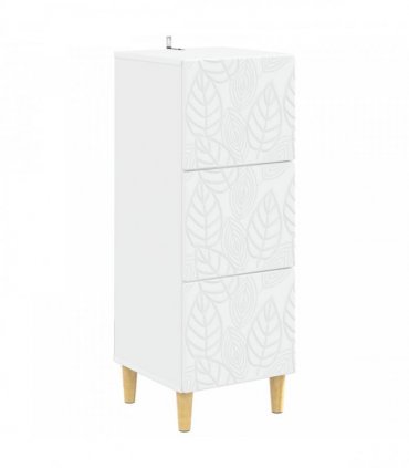 vidaXL Drawer Cabinet White 33 x 34.5 x 90 cm Engineered Wood — V0672202772