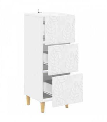 vidaXL Drawer Cabinet White 33 x 34.5 x 90 cm Engineered Wood — V0672202772