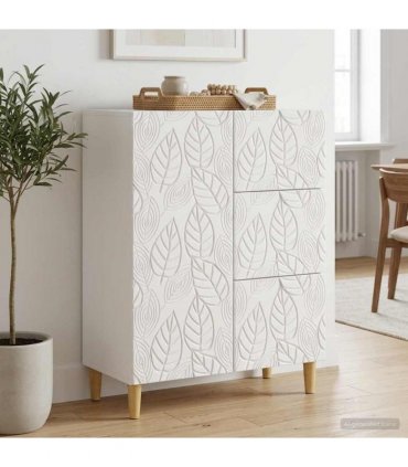 vidaXL Sideboard High Gloss White 66 x 34.5 x 90 cm Engineered Wood — V0672202774