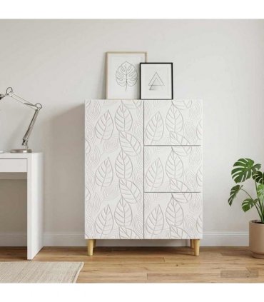 vidaXL Sideboard High Gloss White 66 x 34.5 x 90 cm Engineered Wood — V0672202774
