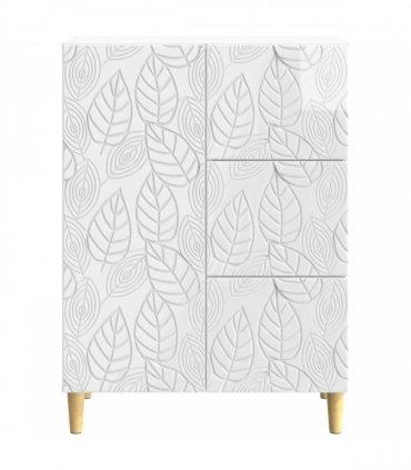 vidaXL Sideboard High Gloss White 66 x 34.5 x 90 cm Engineered Wood — V0672202774