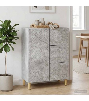 vidaXL Sideboard Concrete Grey 66 x 34.5 x 90 cm Engineered Wood — V0672202775