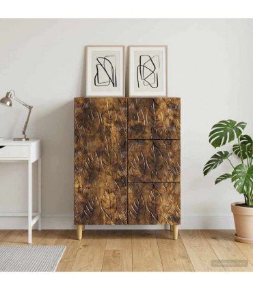 vidaXL Sideboard Smoked Oak 66 x 34.5 x 90 cm Engineered Wood — V0672202777