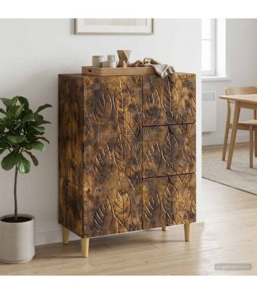 vidaXL Sideboard Smoked Oak 66 x 34.5 x 90 cm Engineered Wood — V0672202777
