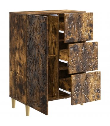 vidaXL Sideboard Smoked Oak 66 x 34.5 x 90 cm Engineered Wood — V0672202777