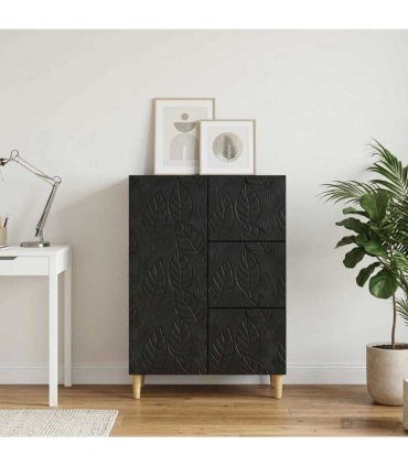 vidaXL Sideboard Black 66 x 34.5 x 90 cm Engineered Wood — V0672202778