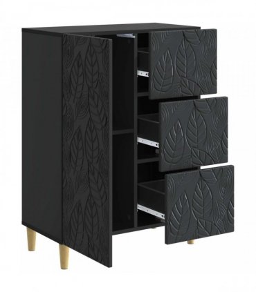 vidaXL Sideboard Black 66 x 34.5 x 90 cm Engineered Wood — V0672202778