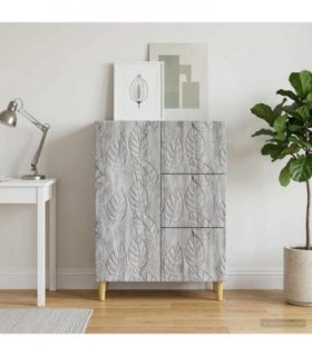vidaXL Sideboard Grey Sonoma 66 x 34.5 x 90 cm Engineered Wood — V0672202781