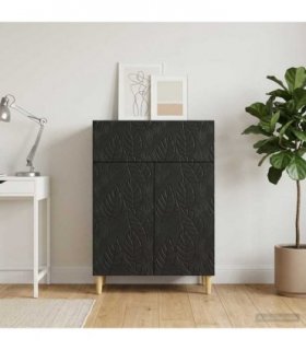 vidaXL Sideboard Black 66 x 34.5 x 90 cm Engineered Wood — V0672202784