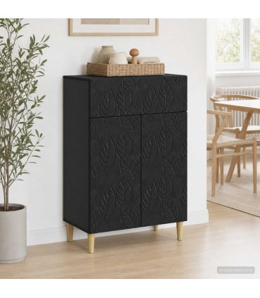 vidaXL Sideboard Black 66 x 34.5 x 90 cm Engineered Wood — V0672202784