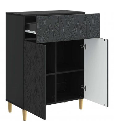 vidaXL Sideboard Black 66 x 34.5 x 90 cm Engineered Wood — V0672202784
